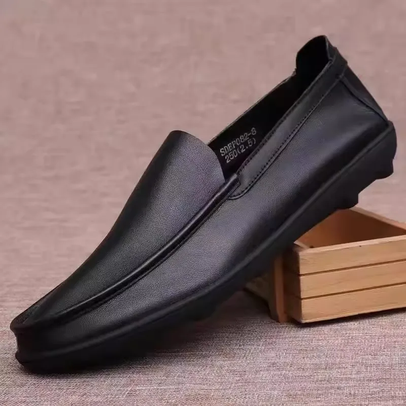 

Повседневные кожаные туфли для мужчин: дышащие, из воловьей кожи, комфортные, с защитой от запаха, с круглым носком, на низком каблуке, для спорта и отдыха