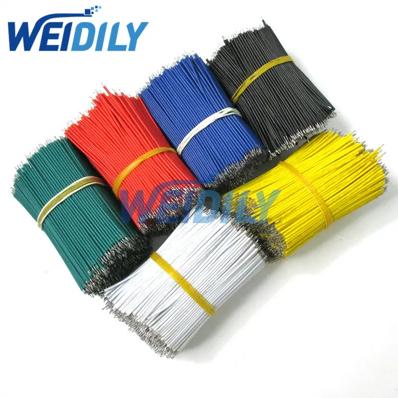 120PCS UL1007 24AWG Breadboard Jumper Cable Wires Kit 8cm Fly Jumper Wire Cable Tin Conductor Wires 5 Colors PCB Solder Cable