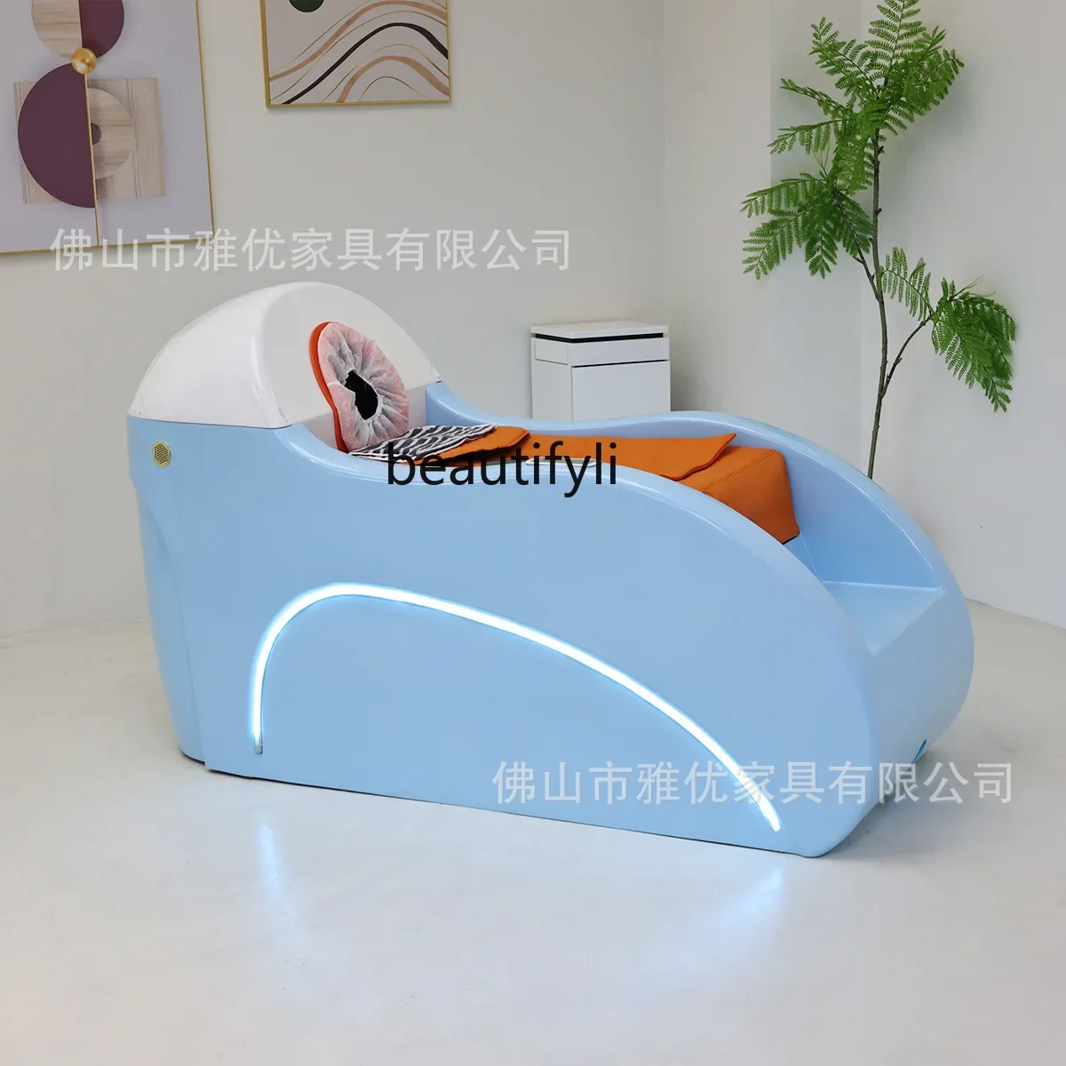 New automatic intelligent electric massage shampoo bed high-end barber shop hair salon flush bed