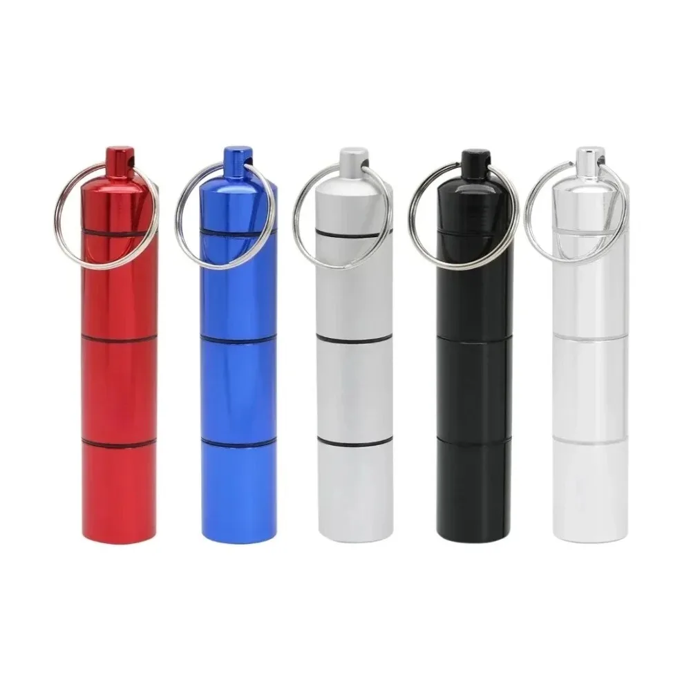 Neue Heiße Tragbare Premium Aluminium Wasserdichte 3 Grids Pille Lagerung Box Fall Organizer Container Tablet für Medizin Vitamin Öle