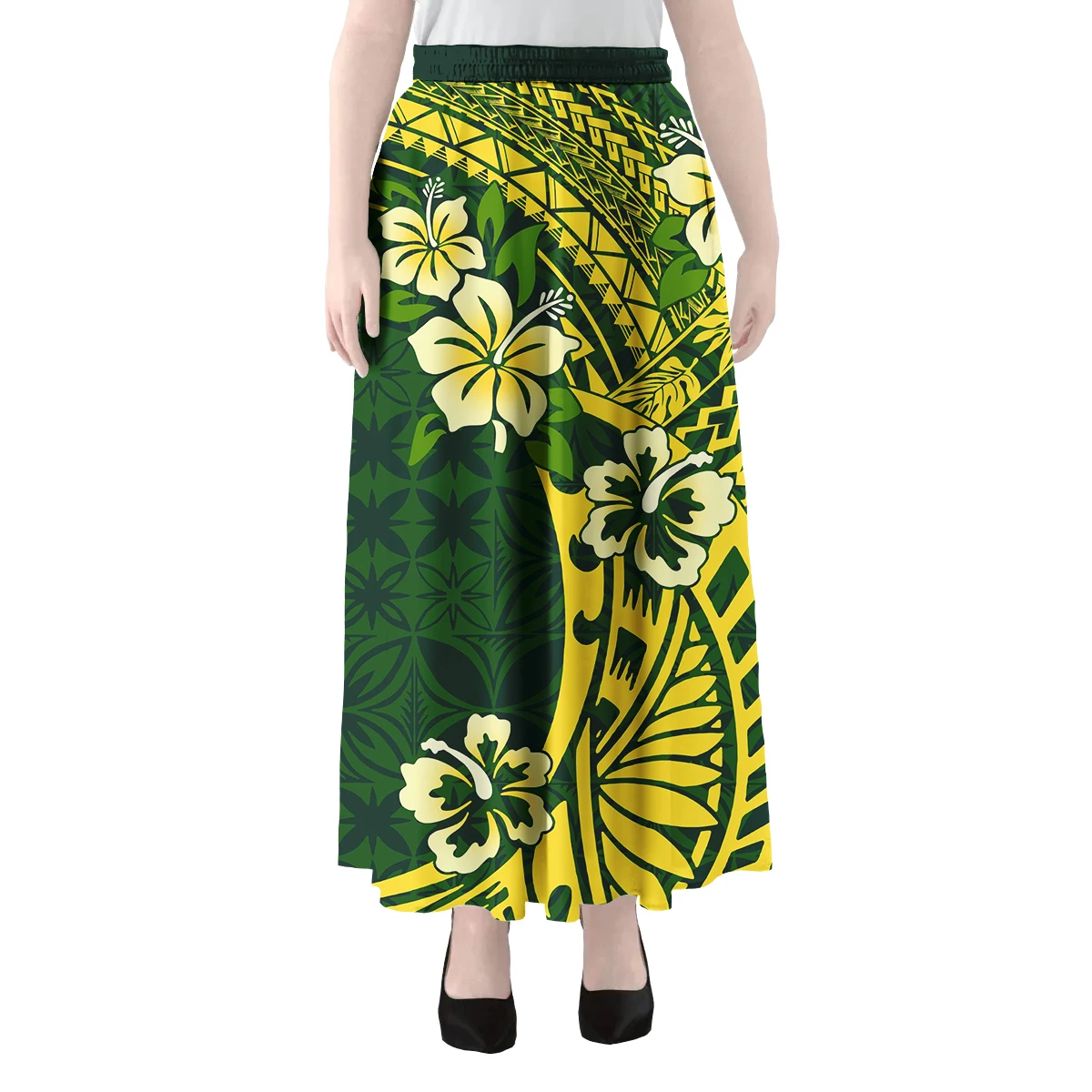 

Pacific Island Elegant A-Line Long Skirts Dress Custom Polynesian Tribal Print Womens Skirt Ladies Maxi Holiday Party Skirts