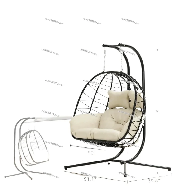 

2024 New Double Indoor/Outdoor Wicker Swing Egg Chair amaca pieghevole Hanging Loveseat con supporto, per camera da letto