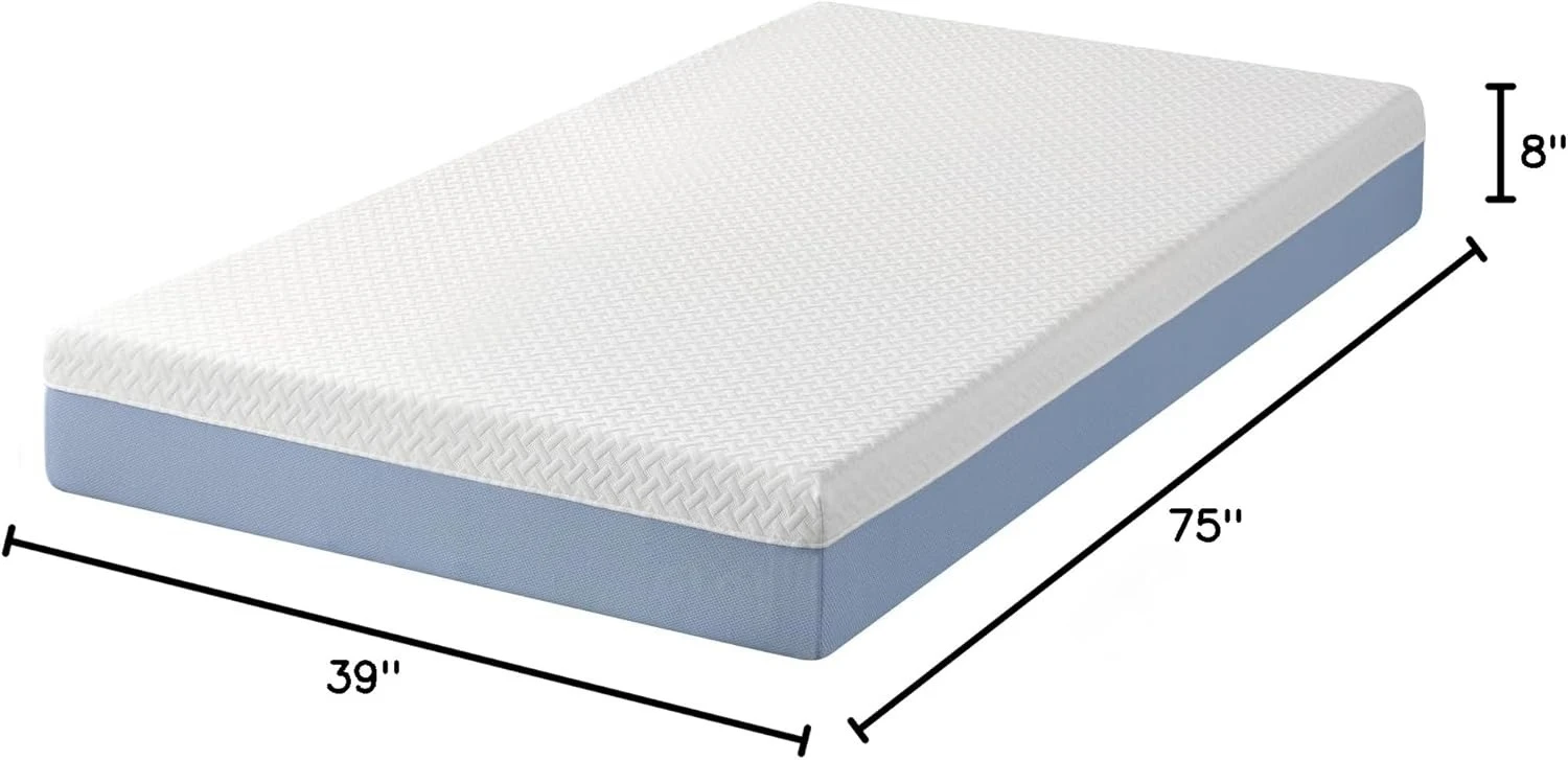 

8 Inch Cooling Essential Memory Foam Mattress [New Version], Twin, Fiberglass Free, Medium Feel, Cooling Airflow Memory Foam