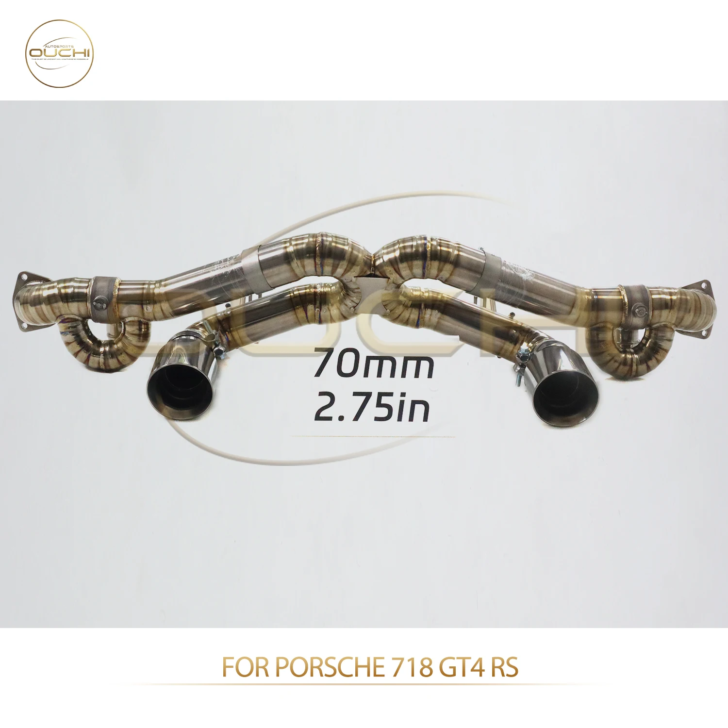 

OUCHI Прямые продажи с фабрики TC4 Catback для Porsche 718 GT4 2,76 дюйма, выхлопная труба с вакуумным клапаном