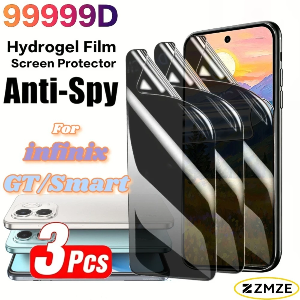 3Pcs Hydrogel Film For infinix GT 50 30 20 10 Pro Privacy Screen Protector for infinix Smart 20 10 9 8 7 6 HD 10 8 7 6 Plus Film