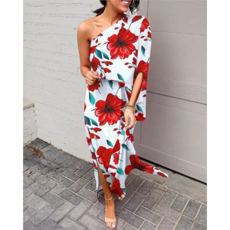 

Fashion Long Dress Women Beach Party Dress Elegant Summer Y2k Backless Dress Off Shoulder Sexy Loose Club Vacation Maxi Vestidos