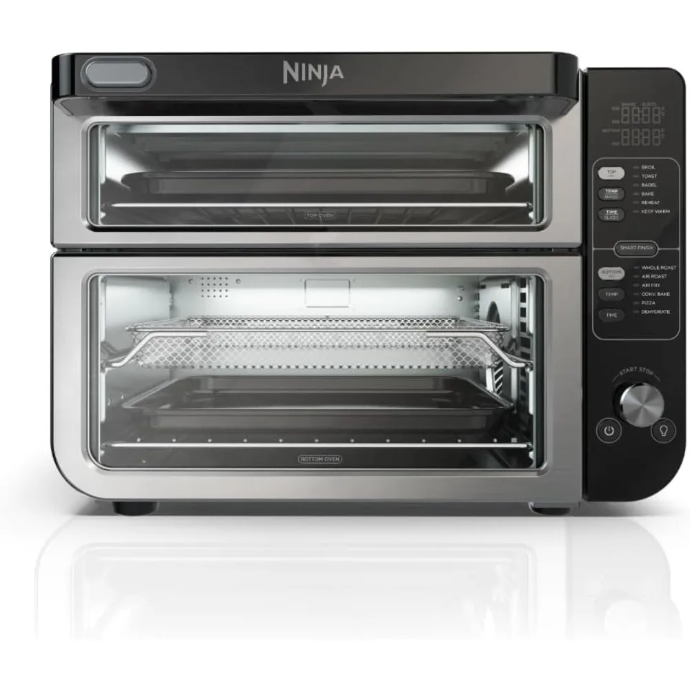 12-in-1 Double Oven, Rapid Top Convection and Air Fry Bottom , Bake, Roast, Toast, Air Fry, Pizza and More, Stainless Steel