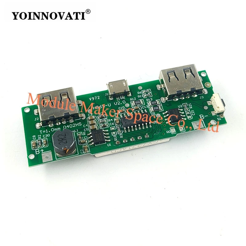 1pcs Lithium Battery Charger Board LED Dual USB 5V 2.4A Micro or Type-C USB Mobile Power Bank 18650 Charging Module