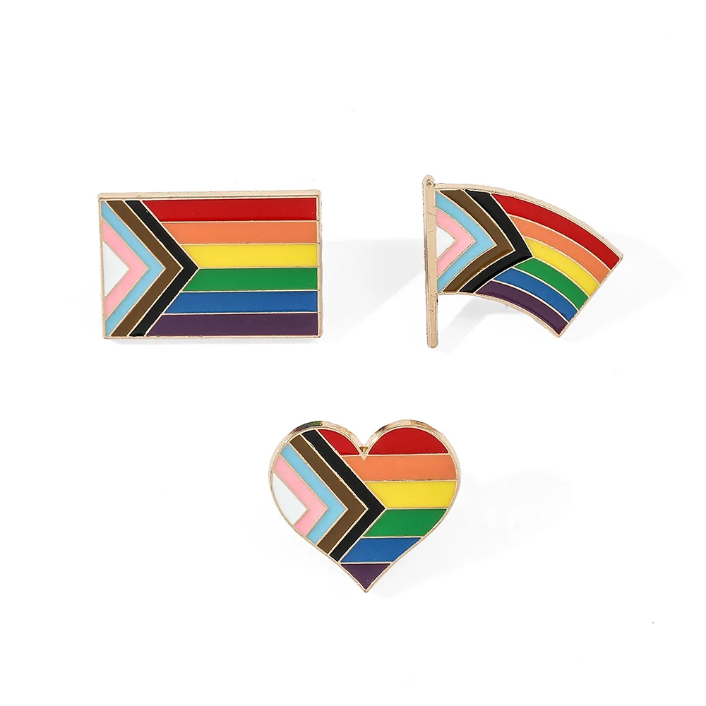 

36 Pieces LGBT Pride Brooch Heart Enamel Pins Homosexual Love Brooch Rainbow Flag Unisex 11 Color Combination Flag Badge