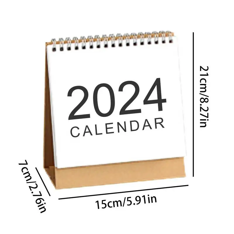 2023-2024 Simple Solid Color Desk Calendar September 2023 to December 2024 Desktop Paper Stand Daily Table Planner Yearly Agenda