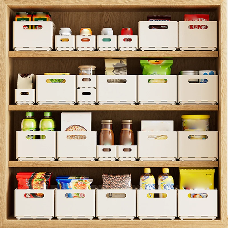 Drawer Basket Telescopic Storage Box Slide Organizer Basket Cabinet Kitchen Drawer Container Household Organization Closet