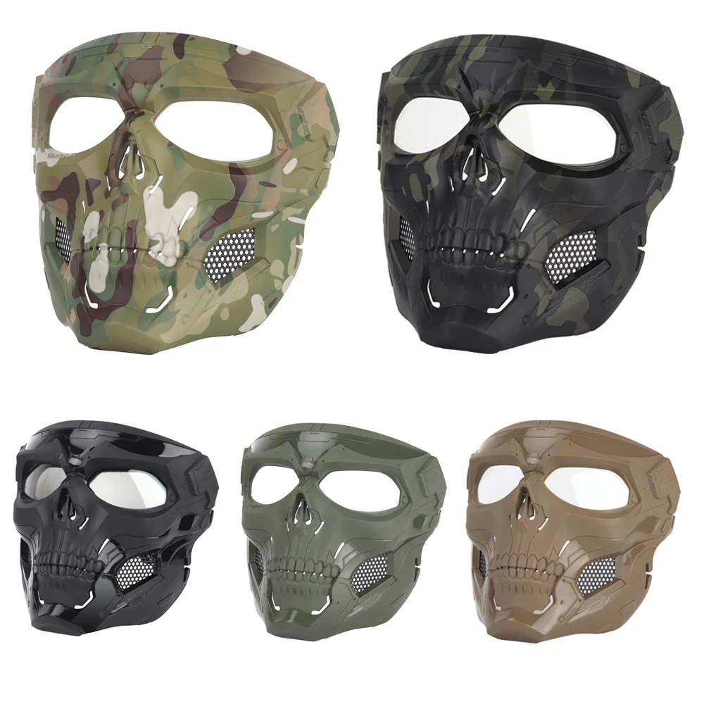 Airsoft Paintball Tactical Mask Skull Messenger Full Face Protective Masks for Fast Helmet Military CS Game