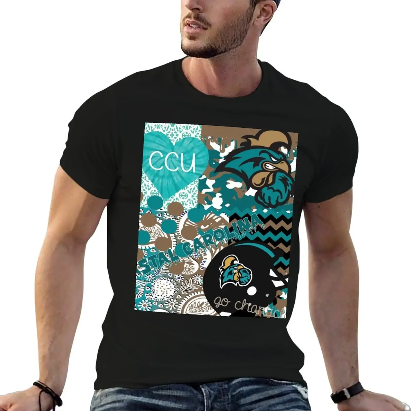 

Coastal Carolina University Collage T-Shirt oversized vintage summer clothes tops shirts men