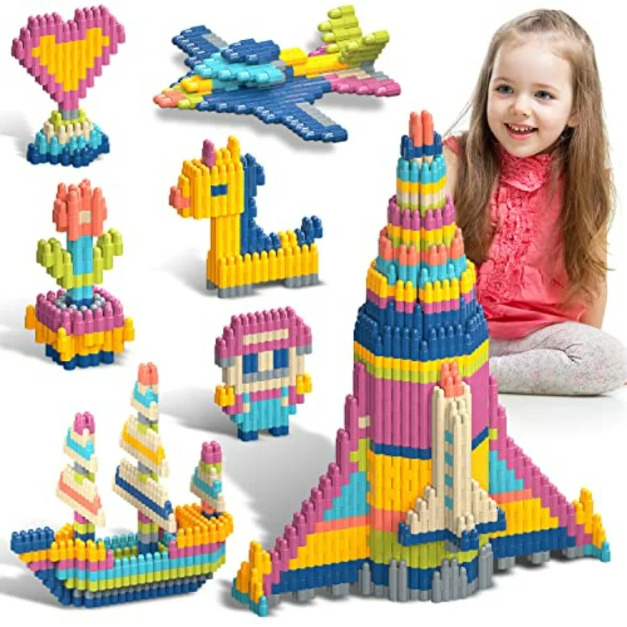 

1120pcs Building Blocks Set Educational STEM Building Toy, Construction Block Toys Set Learning Playset Kit for Boys Girls, Chi