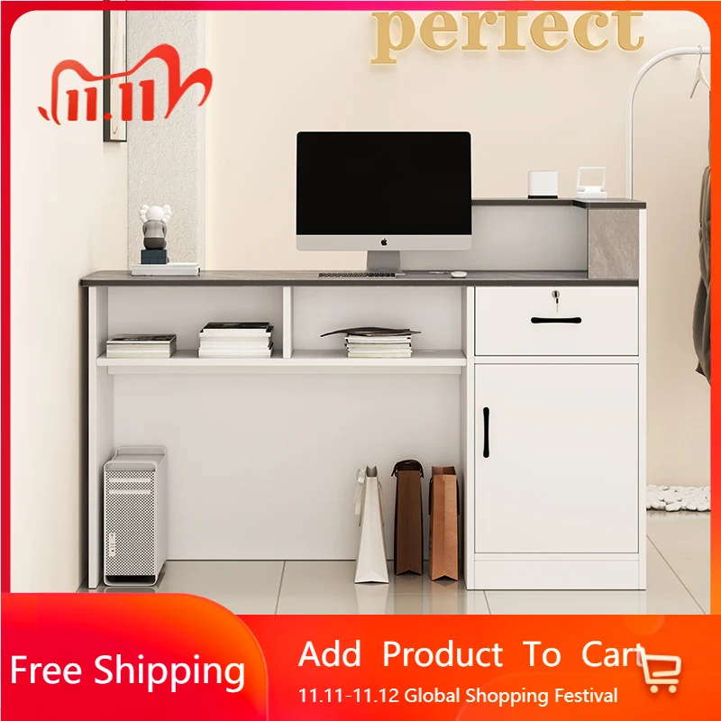 

European Cashier Bar Counter Modern Simple Office Small Reception Desk Beauty Salon Service Mueble De Recepción Hotel Furniture
