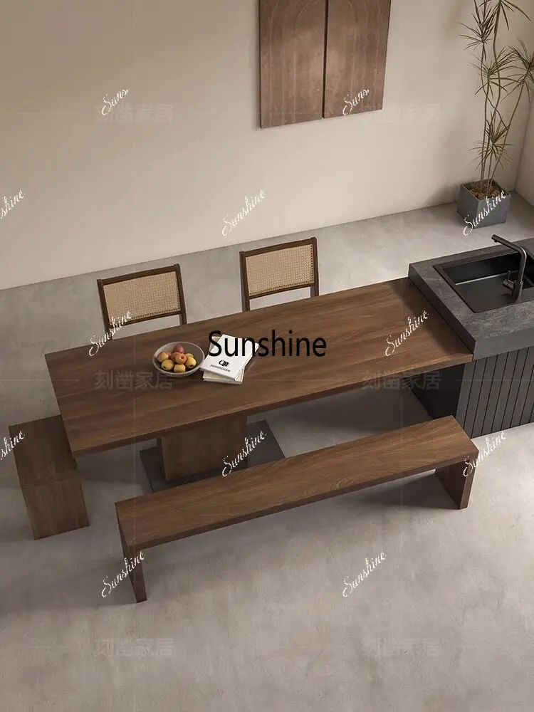 

Wabi Sandy Wind Solid Wood Long Table Minimalist Nakajima Table Household Living Room Desk