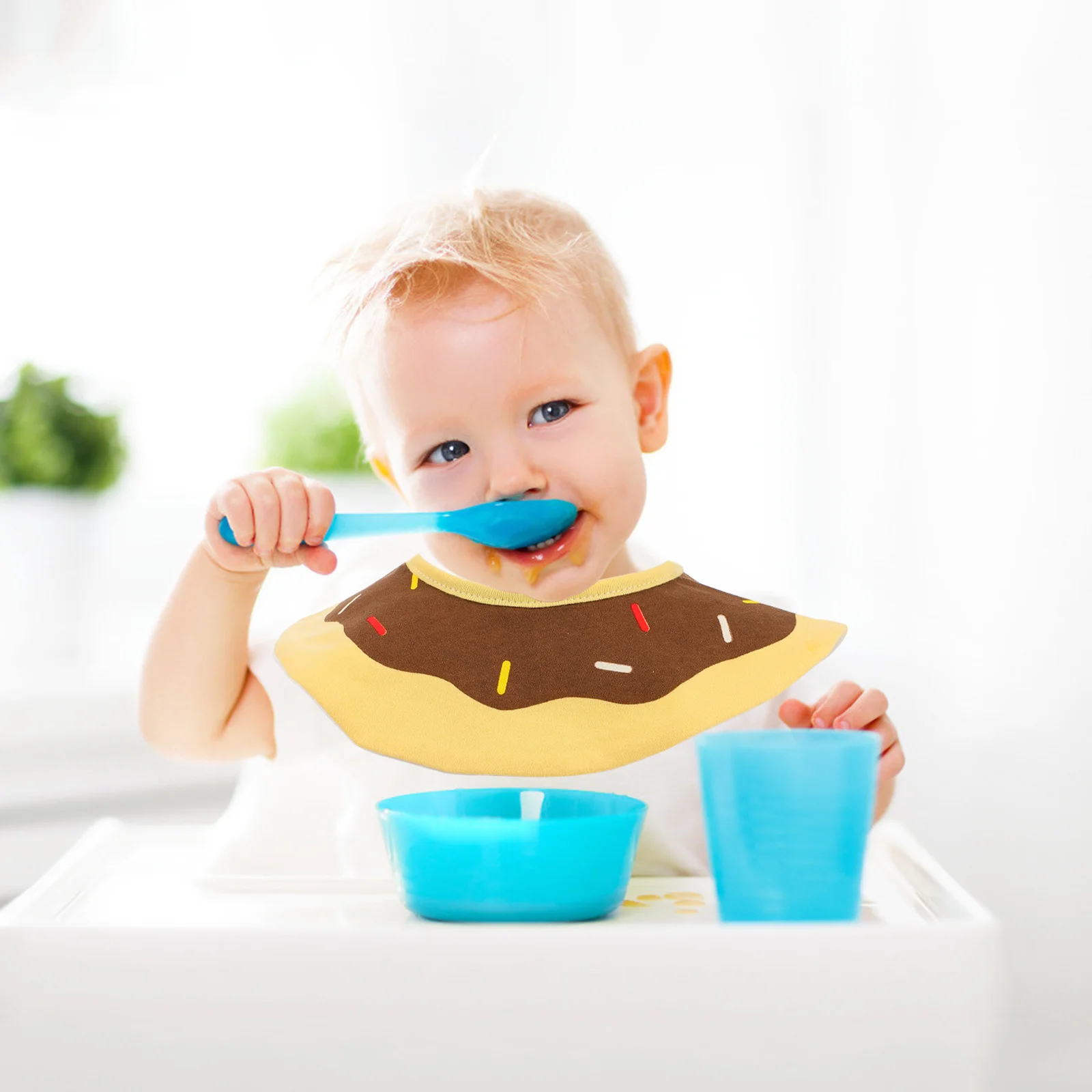 2 قطعة المرايل الطفل الأنيقة 360 درجة الدورية المرايل التسنين المستديرة آمنة دائم مقاوم للماء سهلة ارتداء أفضل هدية الآباء الجدد