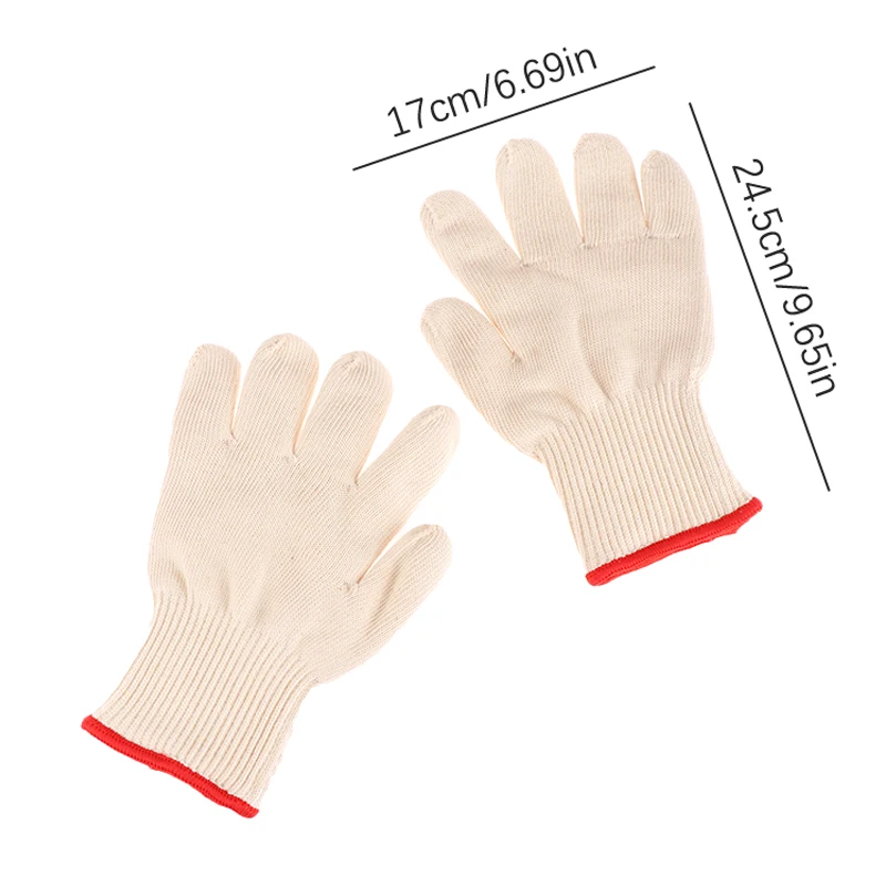 High Quality Thicken Double Cotton 200-800 Celsius Super Heat Resistant Anti Burn Heatproof Gloves Oven Kitchen White