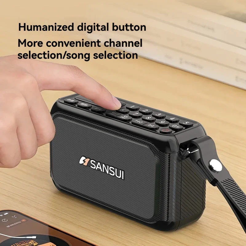 

Портативная мультимедийная колонка SANSUI F81 с Bluetooth 5.3, FM-радио, поддержкой карт памяти и USB, записью, сабвуфером, для улицы, мини-колонка с AUX-входом