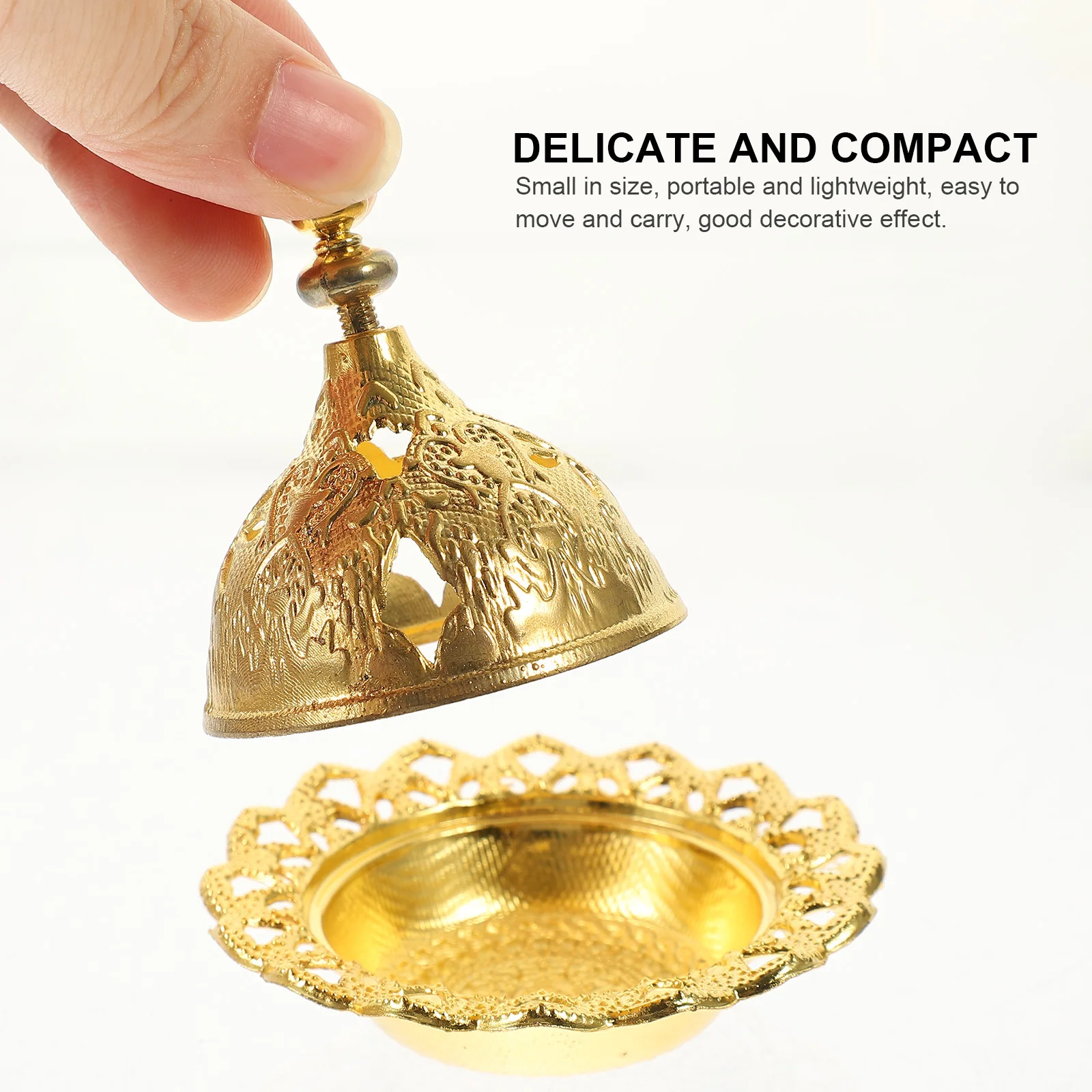 

Alloy Incense Burner Vintage Aromatherapy Cone Holder Home Decoration Middle East Style Desktop Censer Incense Burner