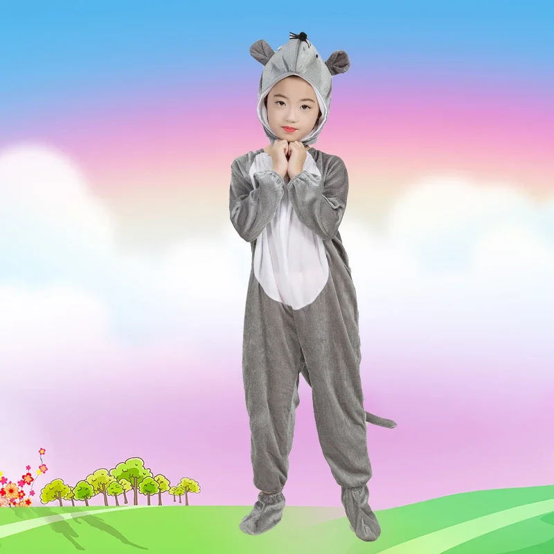 Bambini Animal Cosplay Kids Kindergarten Performance abbigliamento Cute Dance Costume grey Little Mouse Costumes