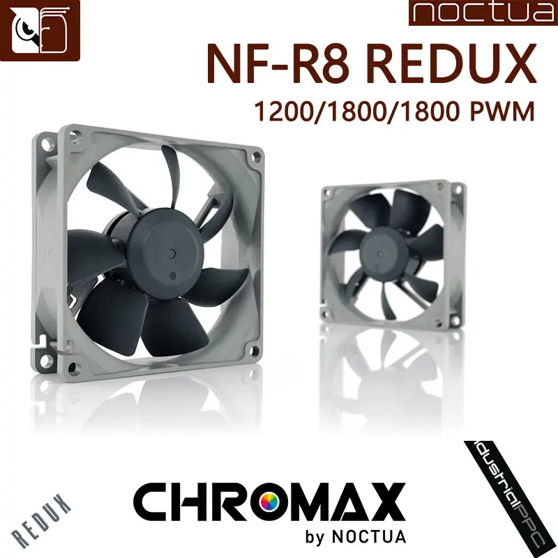 

Noctua NF-R8 Redux-1200/1800/1800PWM 80mmx80mmx25mm 1200RPM Low Noise Fan 8cm Fan Case SSO Bearing 6 Years Warranty