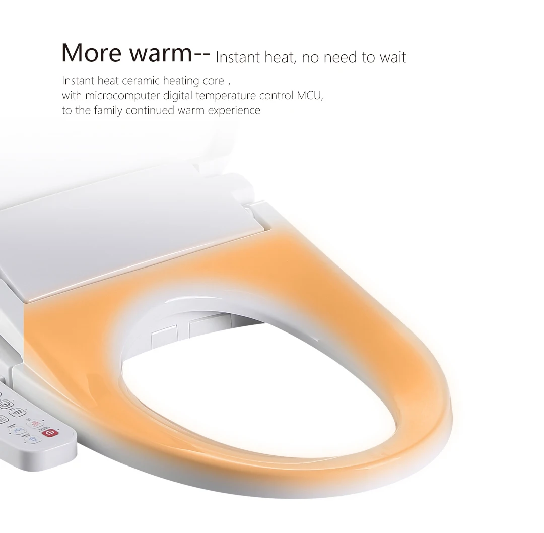 Badezimmerverbesserung, waschbar, beheizter Sitz, sanft schließend, U-förmig, intelligenter Toilettensitz, Bidet