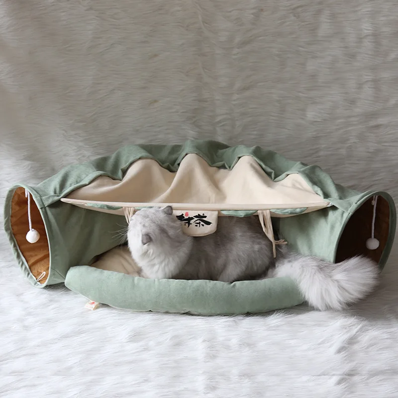 

Pet Cats Tunnel Interactive Play Toy Mobile Collapsible Ferrets Rabbit Bed tunnels Indoor Toys Kitten Exercising Products MJ