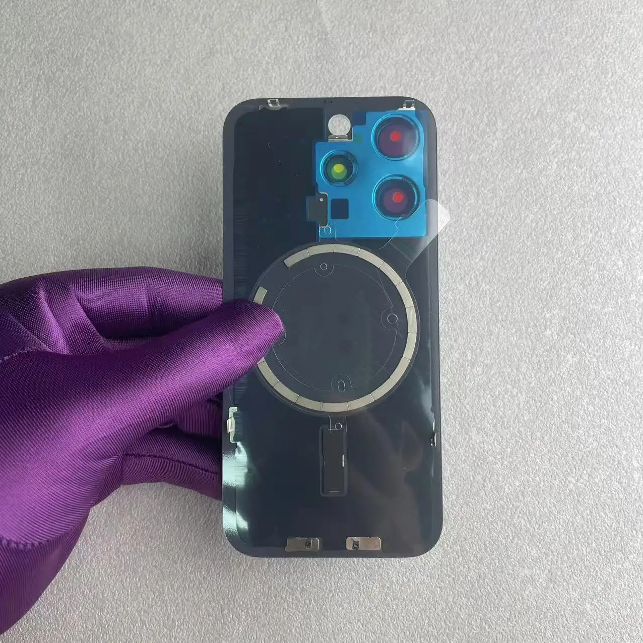 1 Stück Rückglas für iPhone 15 Pro/15 Pro Max, Rückglasplatte, Akkuabdeckung, Ersatzteile, Rückgehäuse mit Kameralinse – Detail 6