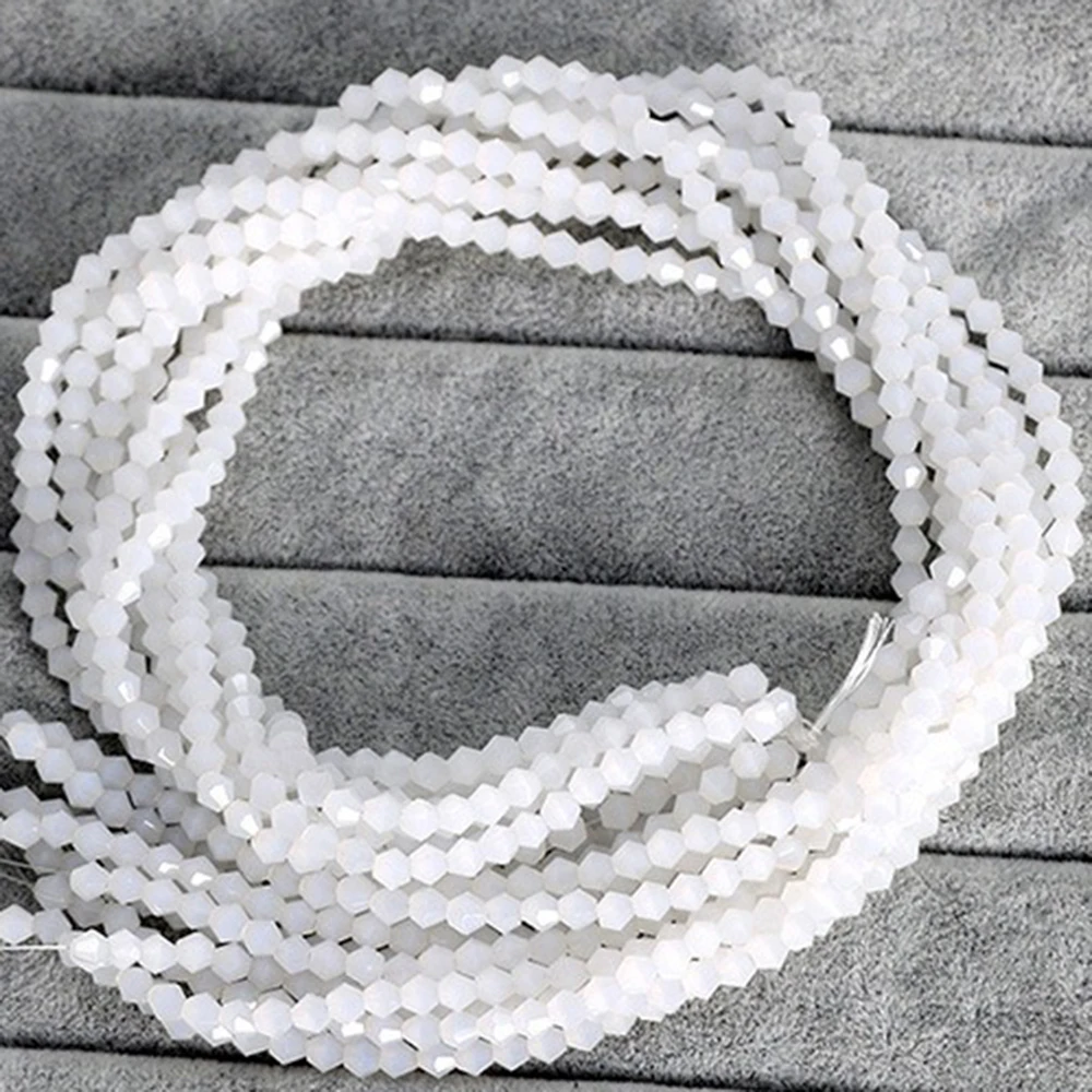 4mm 1Strand Glass Rhombus Beads Faceted Crystal Loose Spacer Beads For Jewelry Making DIY Charm Bracelet Beadwork Accessories