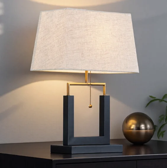 New Style Modern European Desk Lamp Square AC E14 Dimmable High-end Design for Living Room Master Bedroom Bedside Table Fabric
