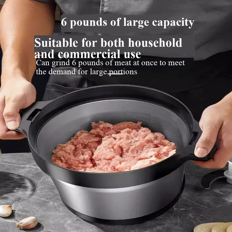6L Large Capacity Stainless Steel Blade Twisted at a Speed of 8 Seconds Anti Clogging Meat Series 800W Rated Power Household