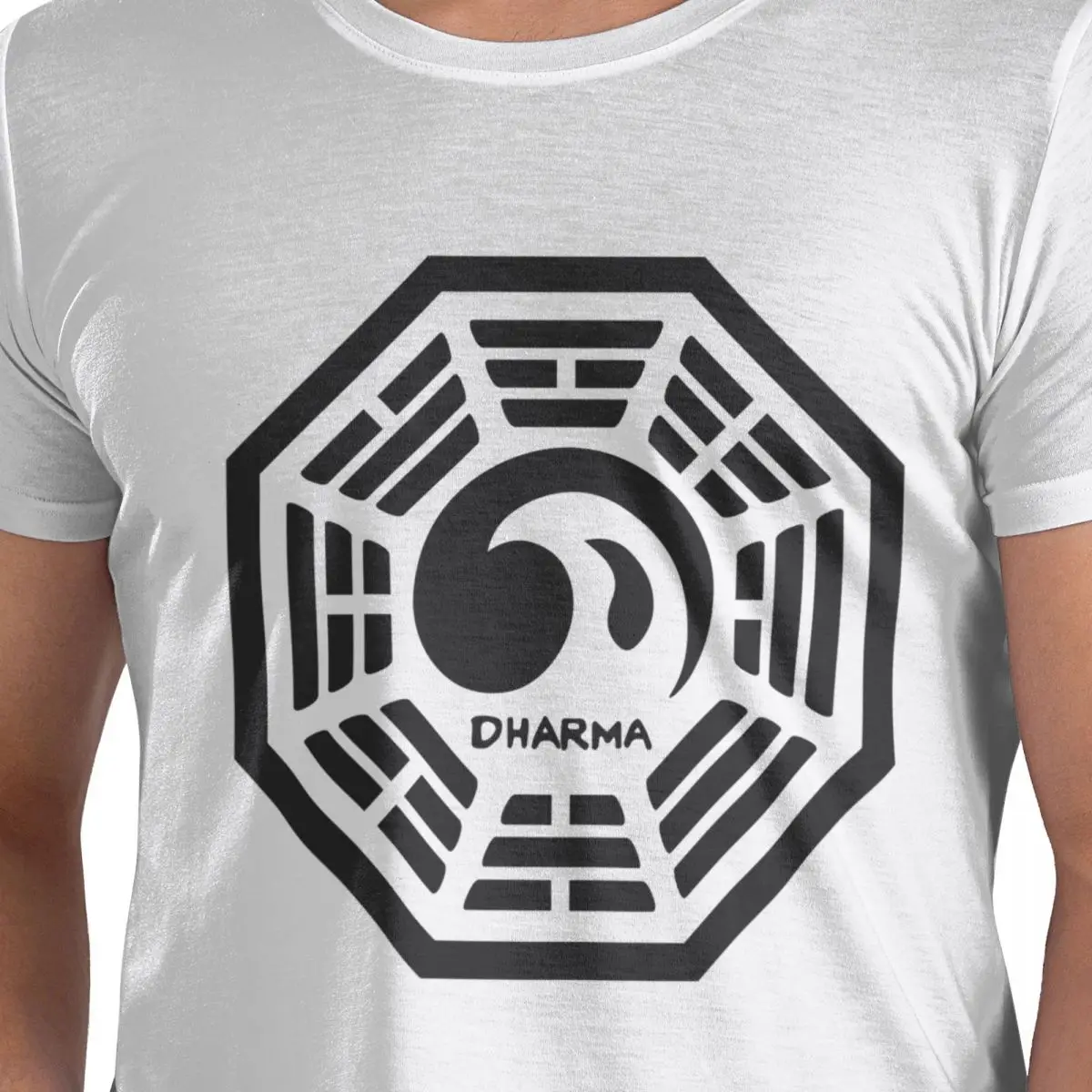 

Мужская футболка Lost Dharma Initiative The Tempest, хлопковые футболки больших размеров, мужские футболки с коротким круглым вырезом, летняя одежда, топы