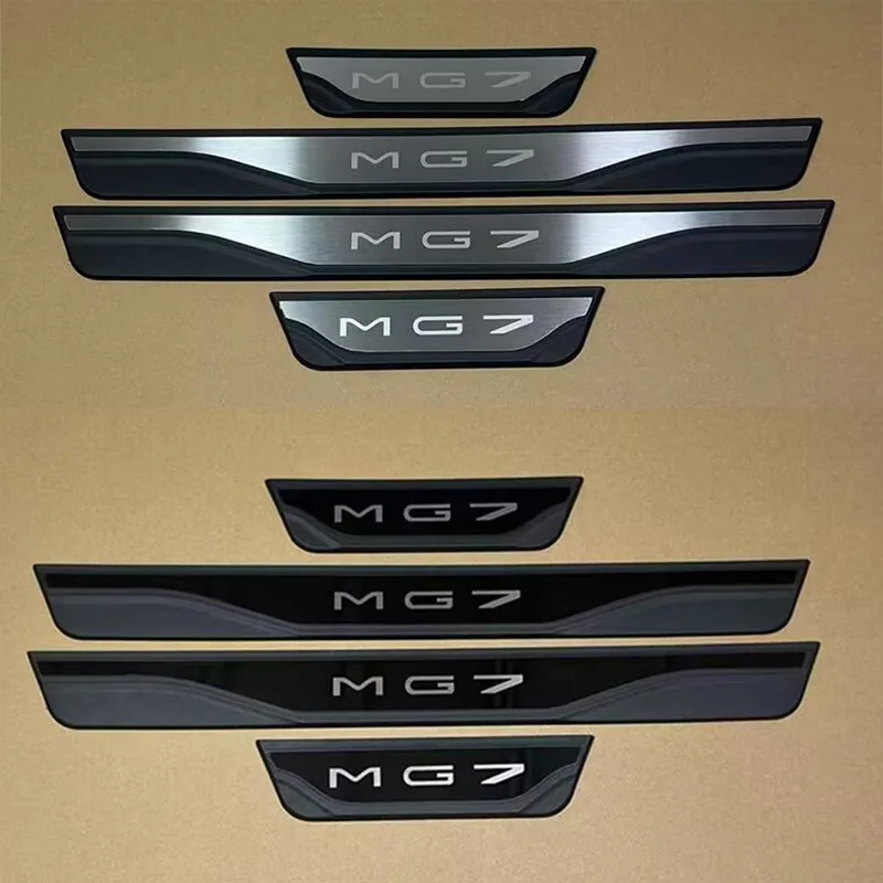 Car Door Sill Scuff Plate Welcome Pedal Protector Guard Doorsill Stainless Steel For MG7 MG 7 EV 2023 2024 Car Self-adhesive Pla