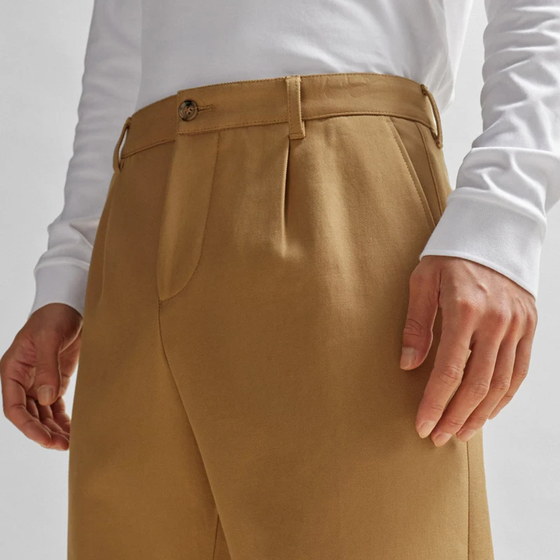 Celana Kasual Pria Katun Produk Baru Musim Semi dan Musim Gugur Celana Khaki Khusus Nyaman Elegan Fashion Inggris untuk Pria