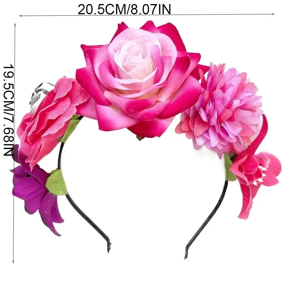 Moda plástico halloween bandana crânio fantasma garra rosa flor coroa gótico multicolorido festa headpiece casamento