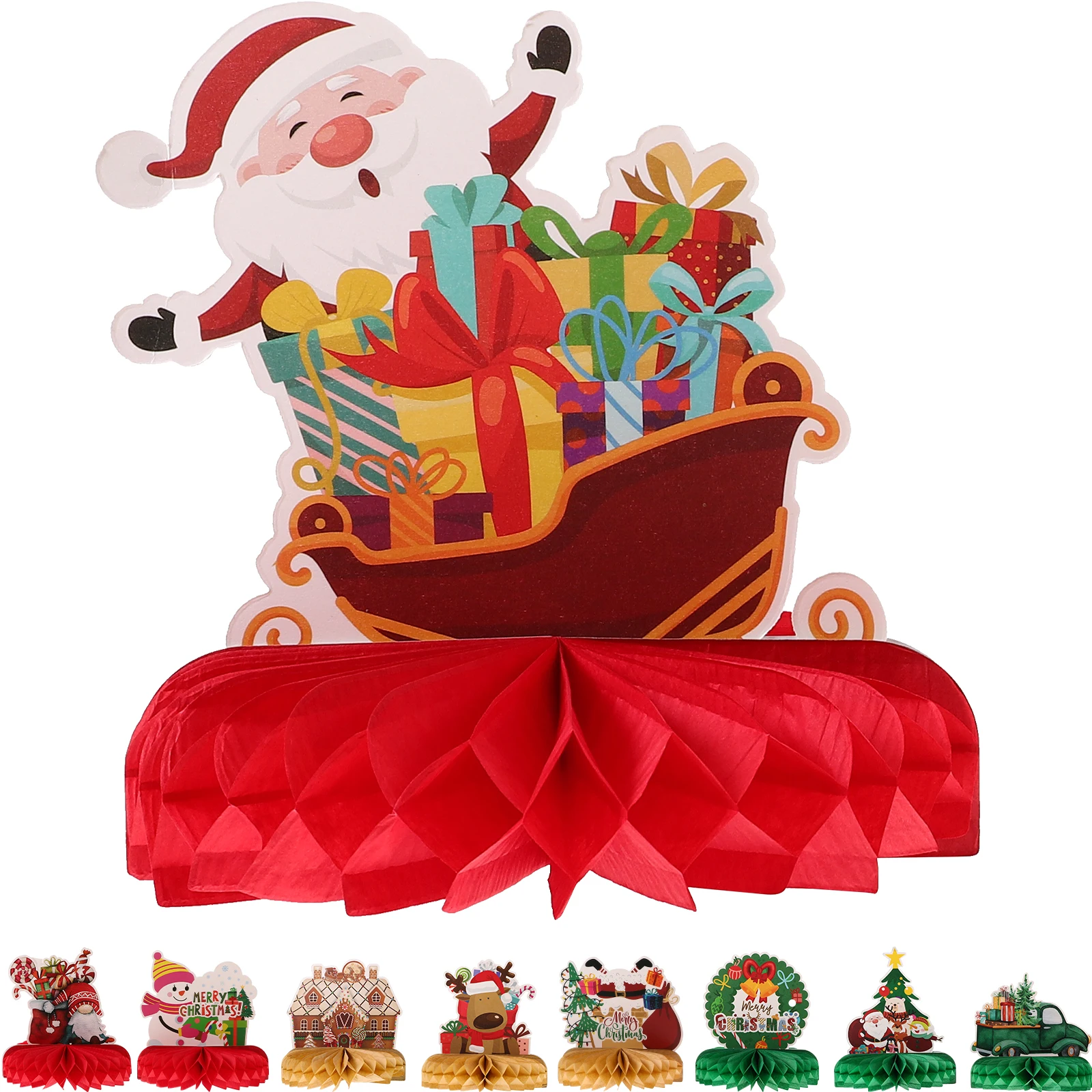 

9Pcs Christmas Honeycomb Tabletop Decorations Paper Centerpieces for Party Wall Desktop Decor Christmas Honeycomb Centerpiece