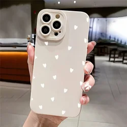 Coque de téléphone imprimée petits cœurs mignons pour iPhone, coques pour iPhone 16, 13, 15, 14, Pro, Max, 12, 11, XS, Poly 7, 8, Plus