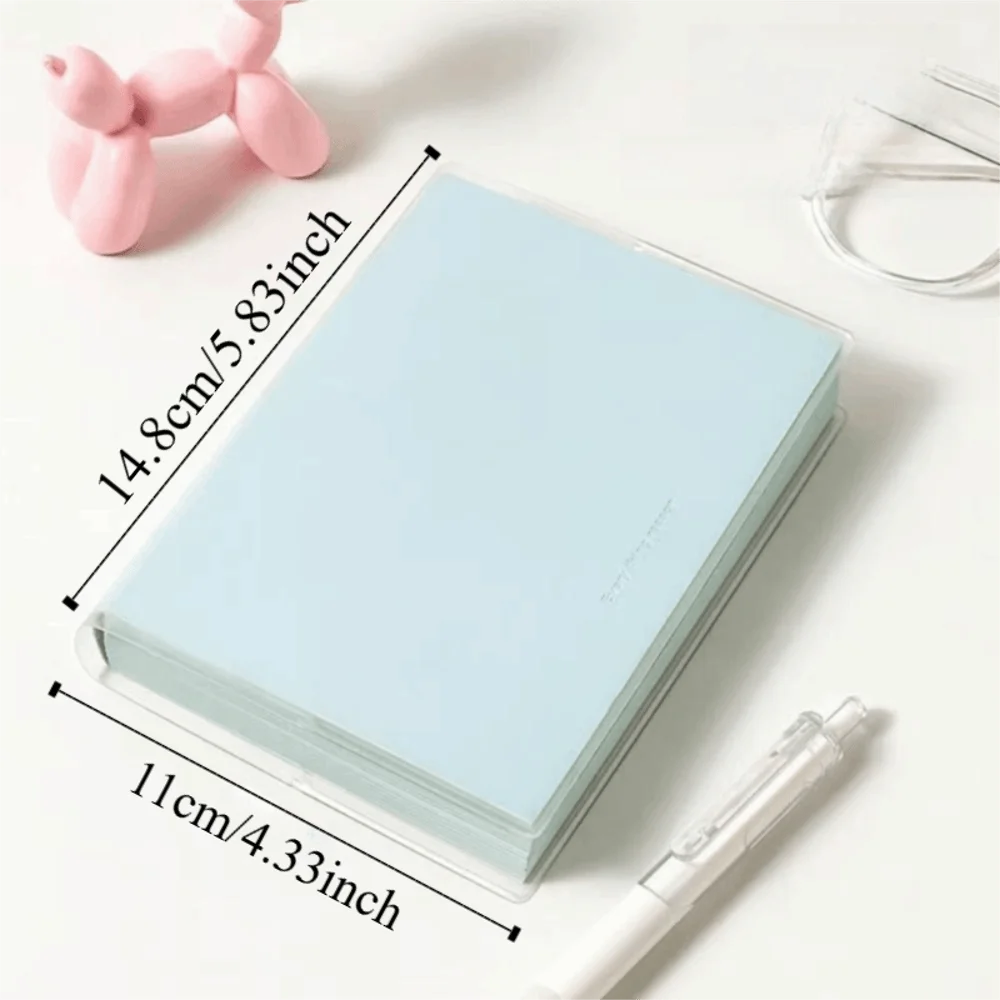 Practical Colorful Ins Pocket Notebook Thicken Transparent Cover A6 Notepad High Appearance Cute Small Daily Planner College