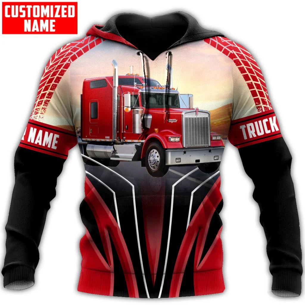 

Personalized Name Trucker 3D Printed Men Hoodie Unisex Casual Zip Pullover sudadera hombre Personlized Gift For Trucker ADW79