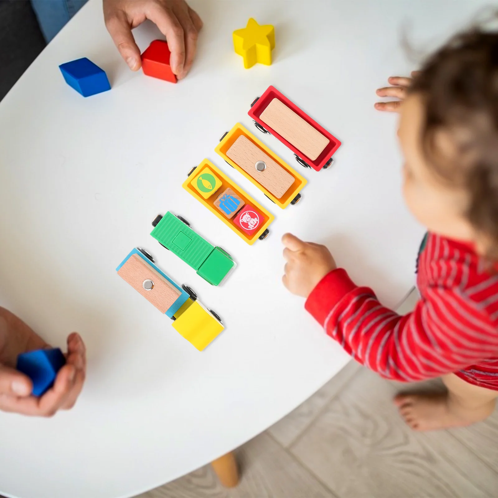 5-sets auto kleine vrachtwagen speelgoed speelgoed voor kinderen magnetische constructie kinderen doe-het-zelf