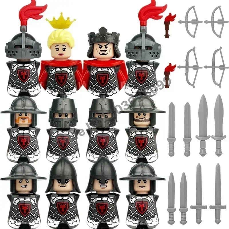 Crusader Knights Roman Warriors Middle Ages Medieval Europe Military Building Blocks Figures Castle Kingdom King Legion Set