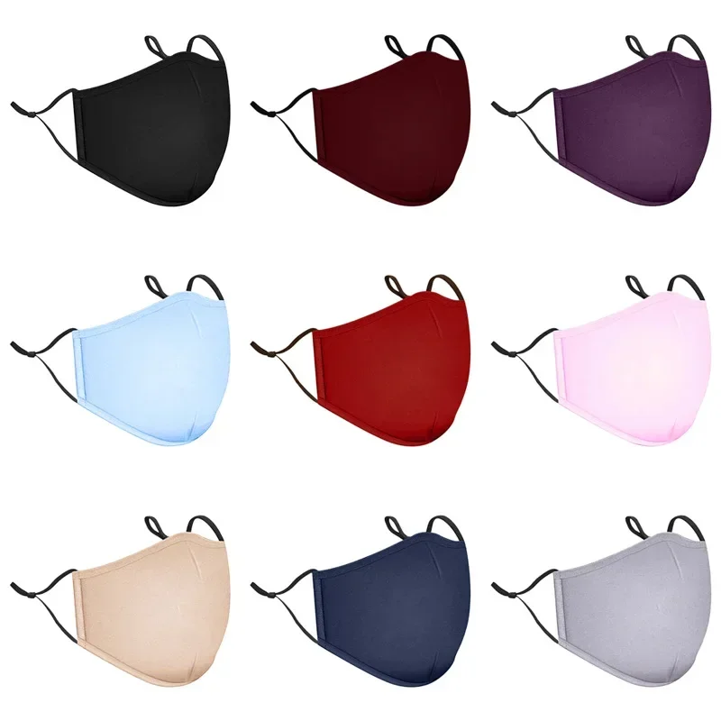 Black Washable Reusable Cotton Fabric Cloth Face Mask with Activated Carbon Filter for Dust