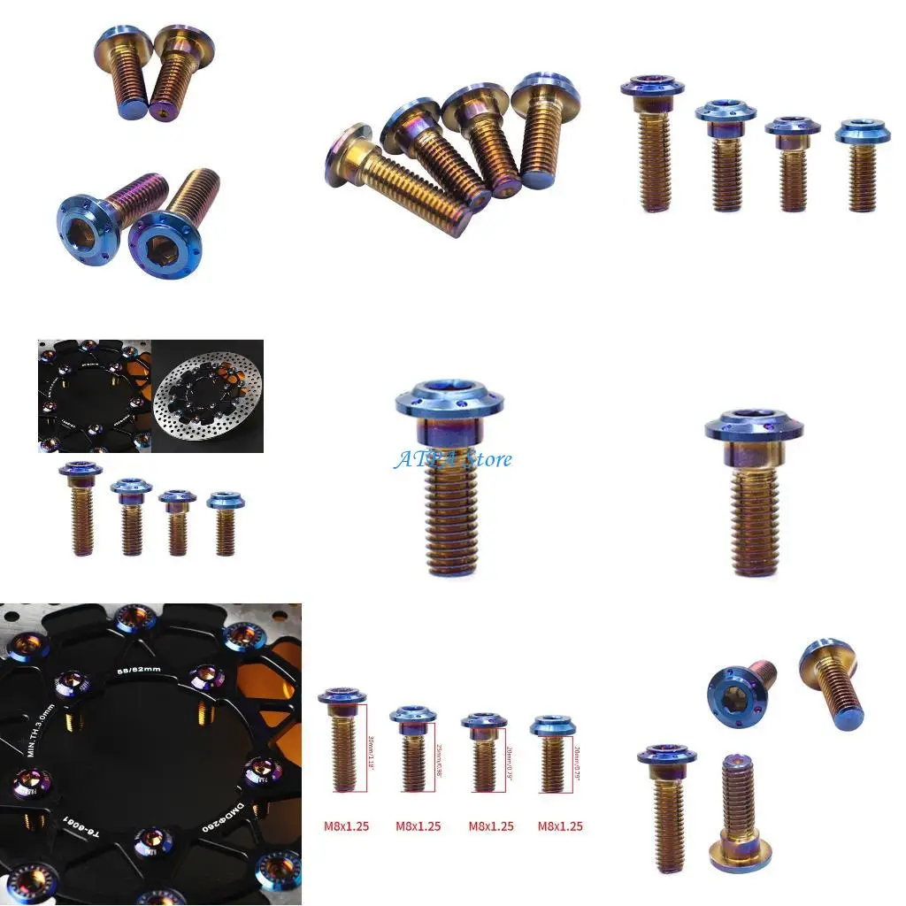 

U13C 3 Pcs- Disc Brake Bolt StainlessSteel Screws Motorcycle Repair Parts- 3 Size