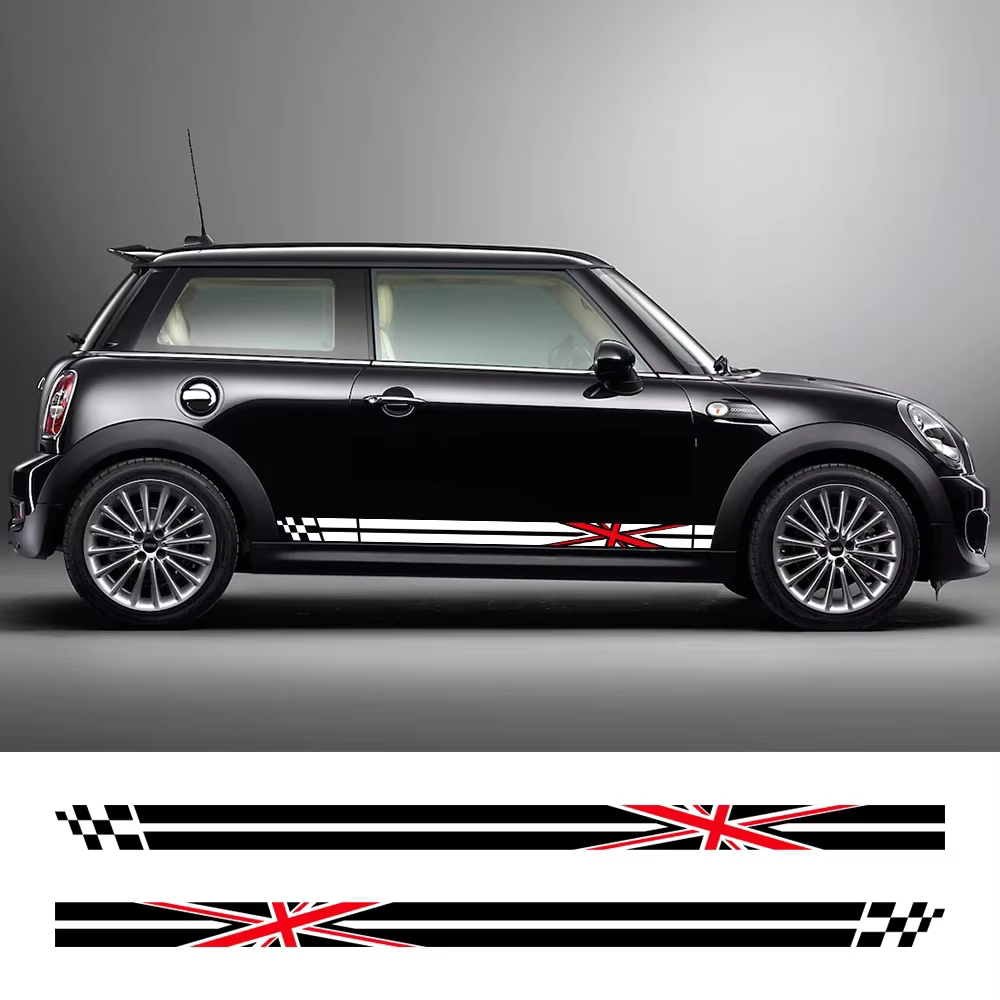 

2PCS Car Door Side Stickers Union Jack Styling Decoration Decal For Mini Cooper S JCW R55 R56 R60 R61 F54 F55 F56 F60 Countryman