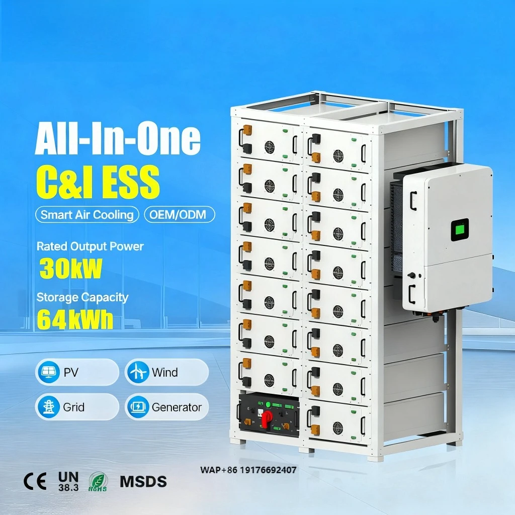 VoltaNest Solar Panel Kit 64kWh 30kW LiFePO4 Battery Rack Mount All in One Commercial Industrial Energy Storage System