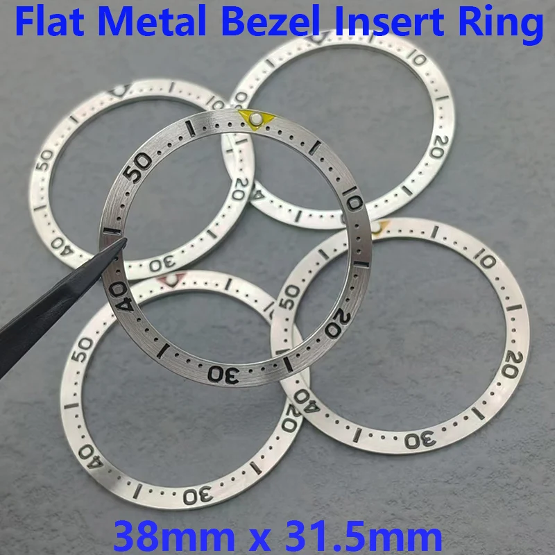 

Mod 38mm Flat Metal Bezel Insert Fits SKX007 SKX009 SRPD Watch Case NH35 NH36 Movement Men Watch Replace 38mmx31.5mm Bezel Ring