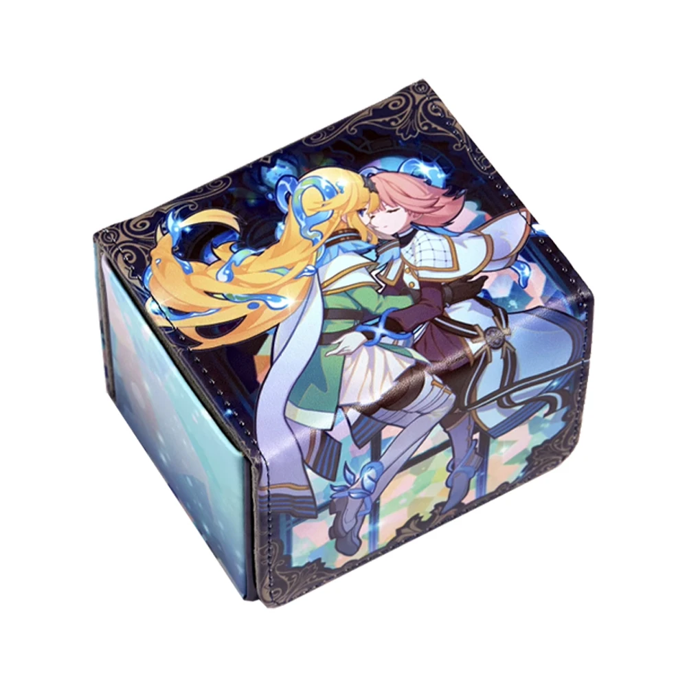 Diy Yu-Gi-Oh! Deck Box Anime Exosister Elis Stella OCG Kartenaufbewahrungsbox Leder Flip Deck Case