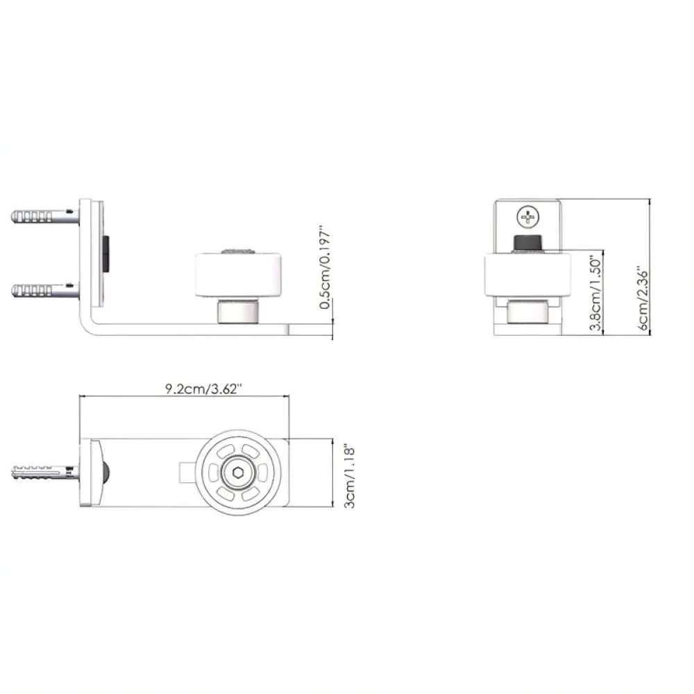 Universal Adjustable Barn Door Bottom Guide Heavy Duty Carbon Steel Floor Mount Stay For Smooth Sliding Movement