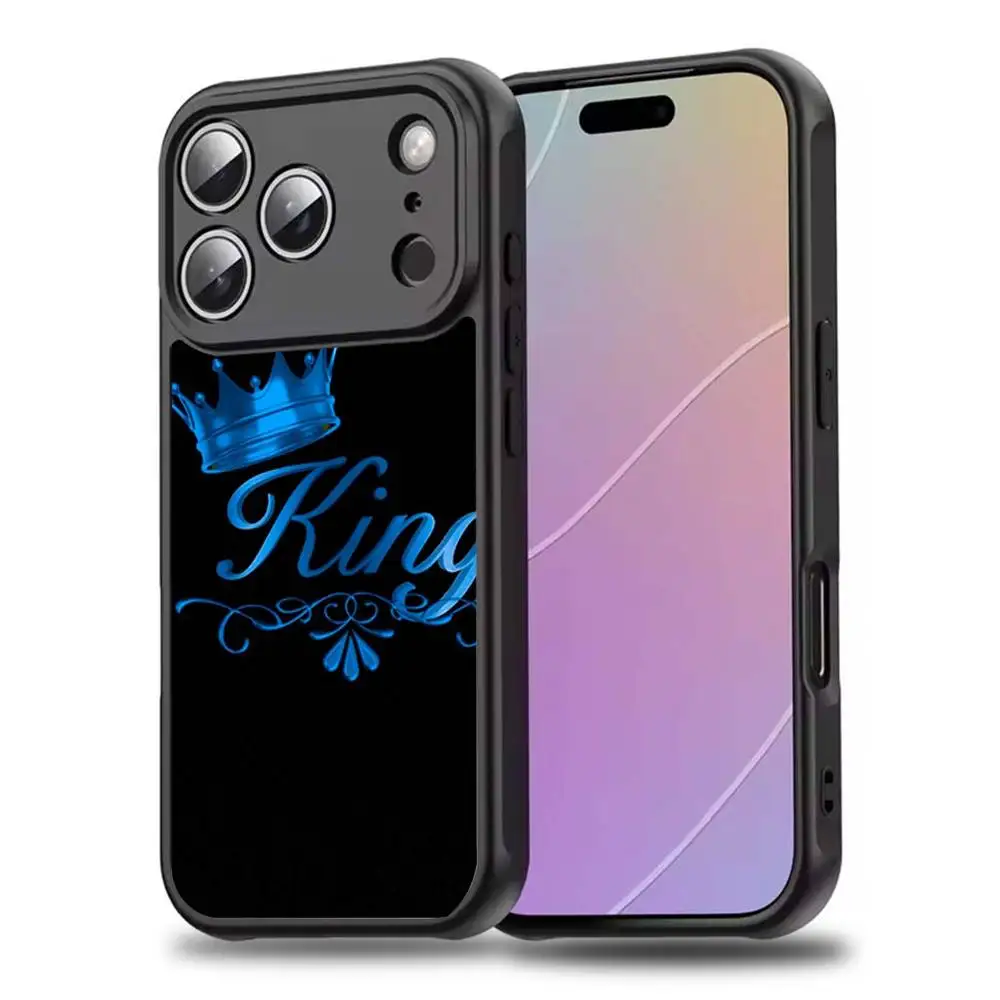 حافظة هاتف KING Q-Queen Crown لهاتف iPhone 17,16,15,14,13,12,11,Pro,Max,Plus,Mini,SE4,E شحن لاسلكي Magsafe مغناطيسي
